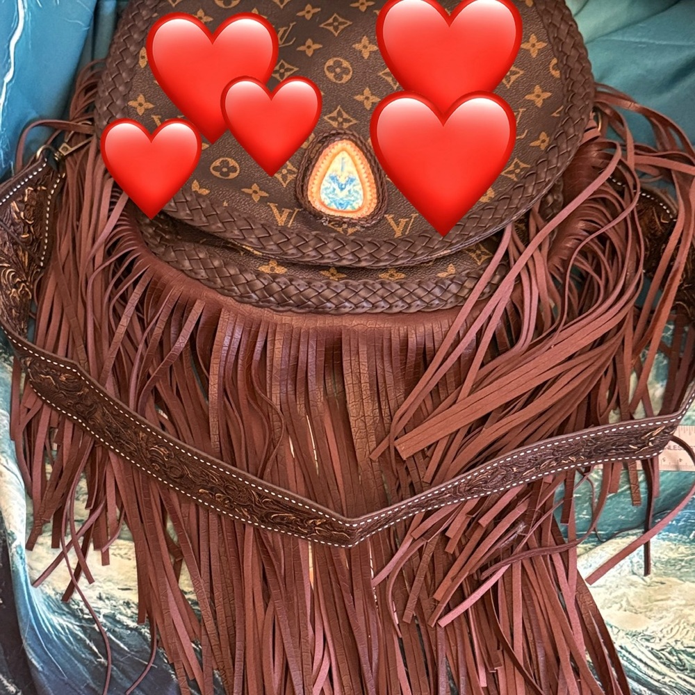 Fringed Brown Fashionable Faux Leather Shoulder Bag